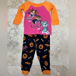 Kids Halloween Pajama Set with Cartoon Characters